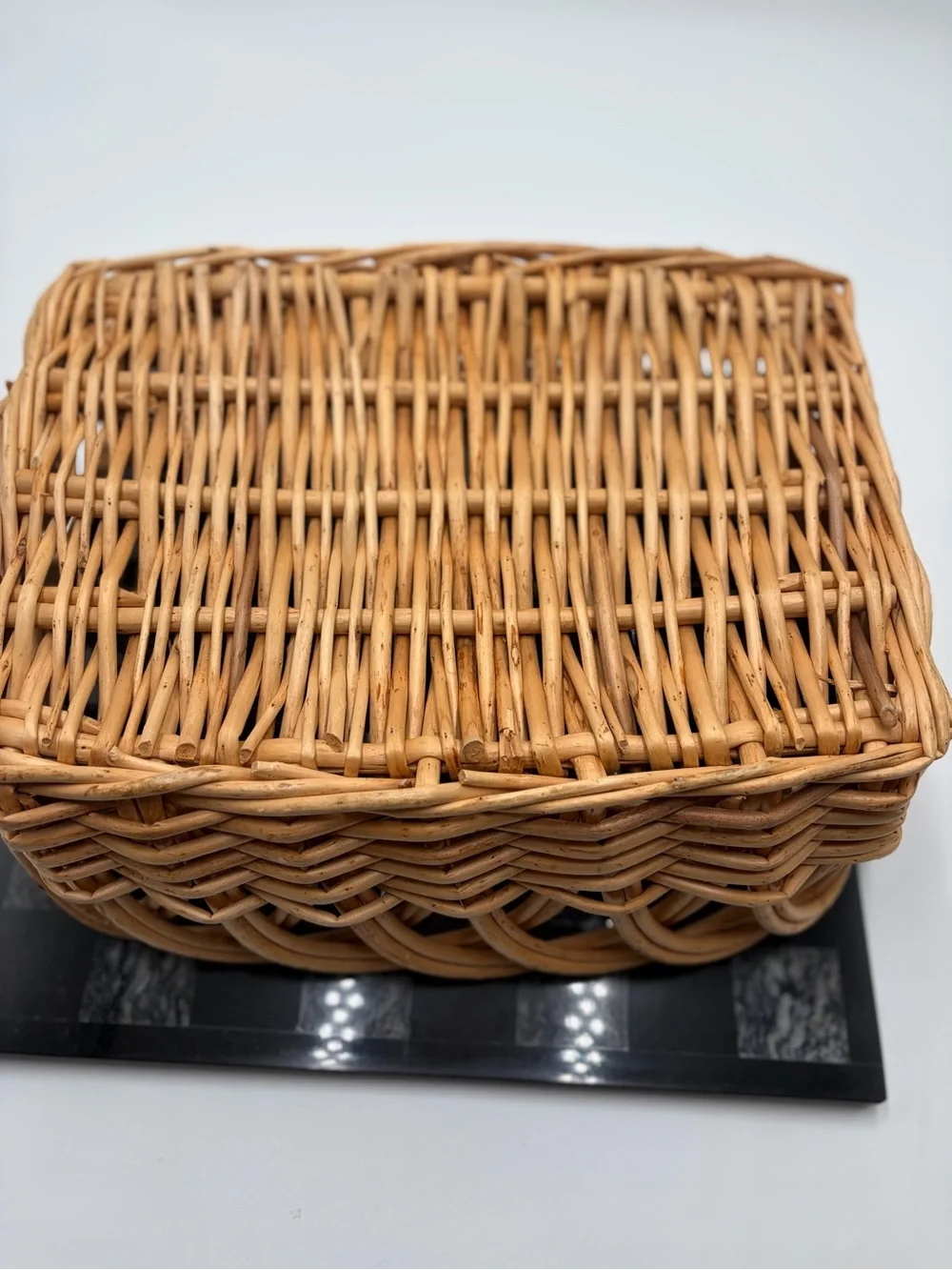 Natural Wicker Serving Basket - Beige